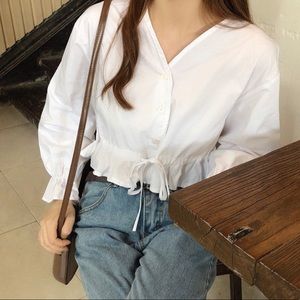 White Long Sleeve Top